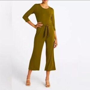 NWT Steve Madden Kolita Olive Green Belted Jumpsuit Size Medium